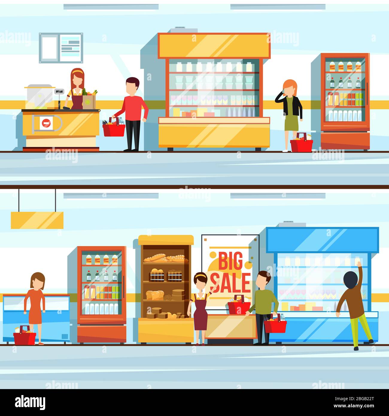 Shop counter man Stock Vector Images - Alamy
