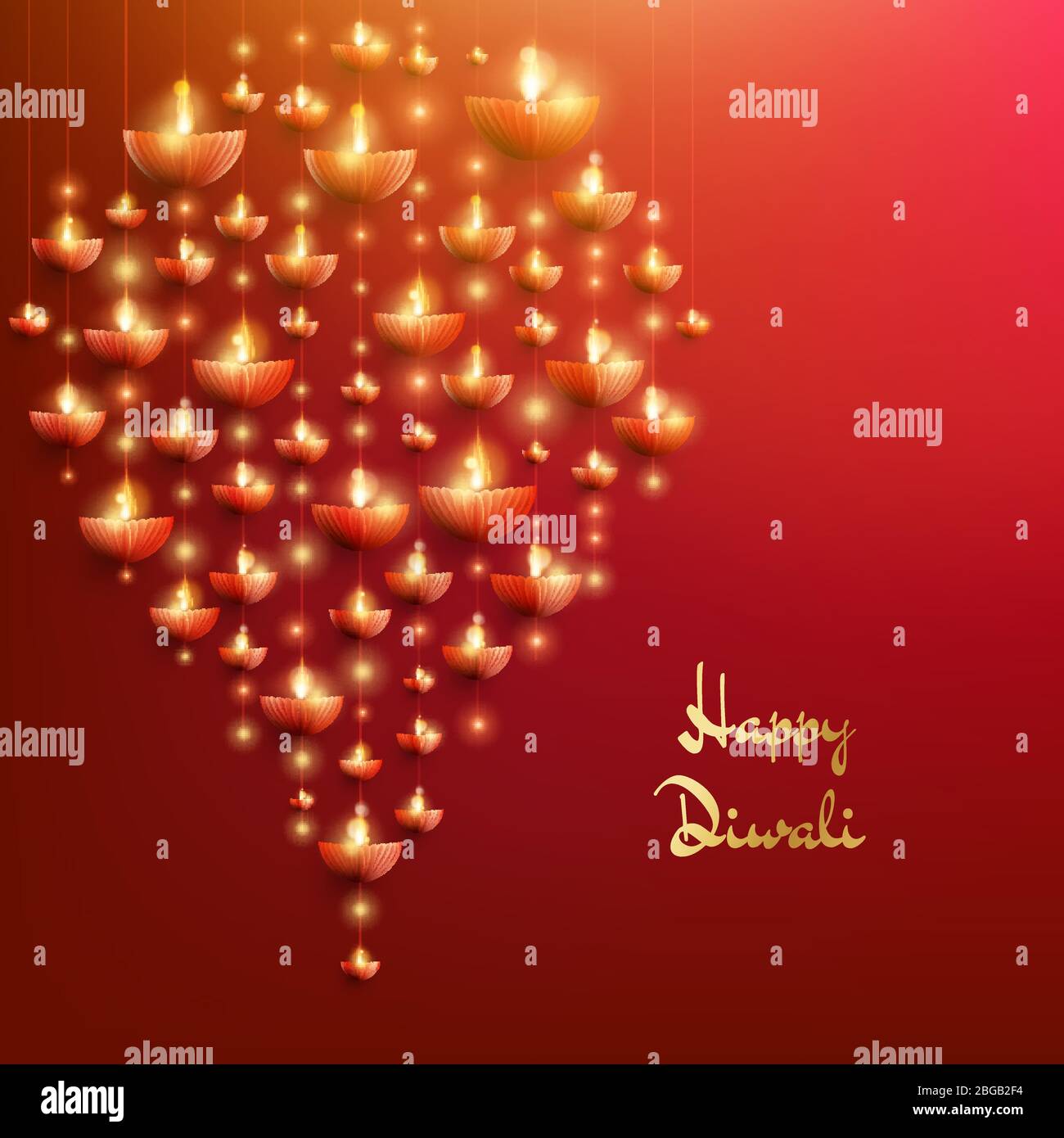Happy Diwali card template. The Indian festival of lights. EPS 10 Stock Vector