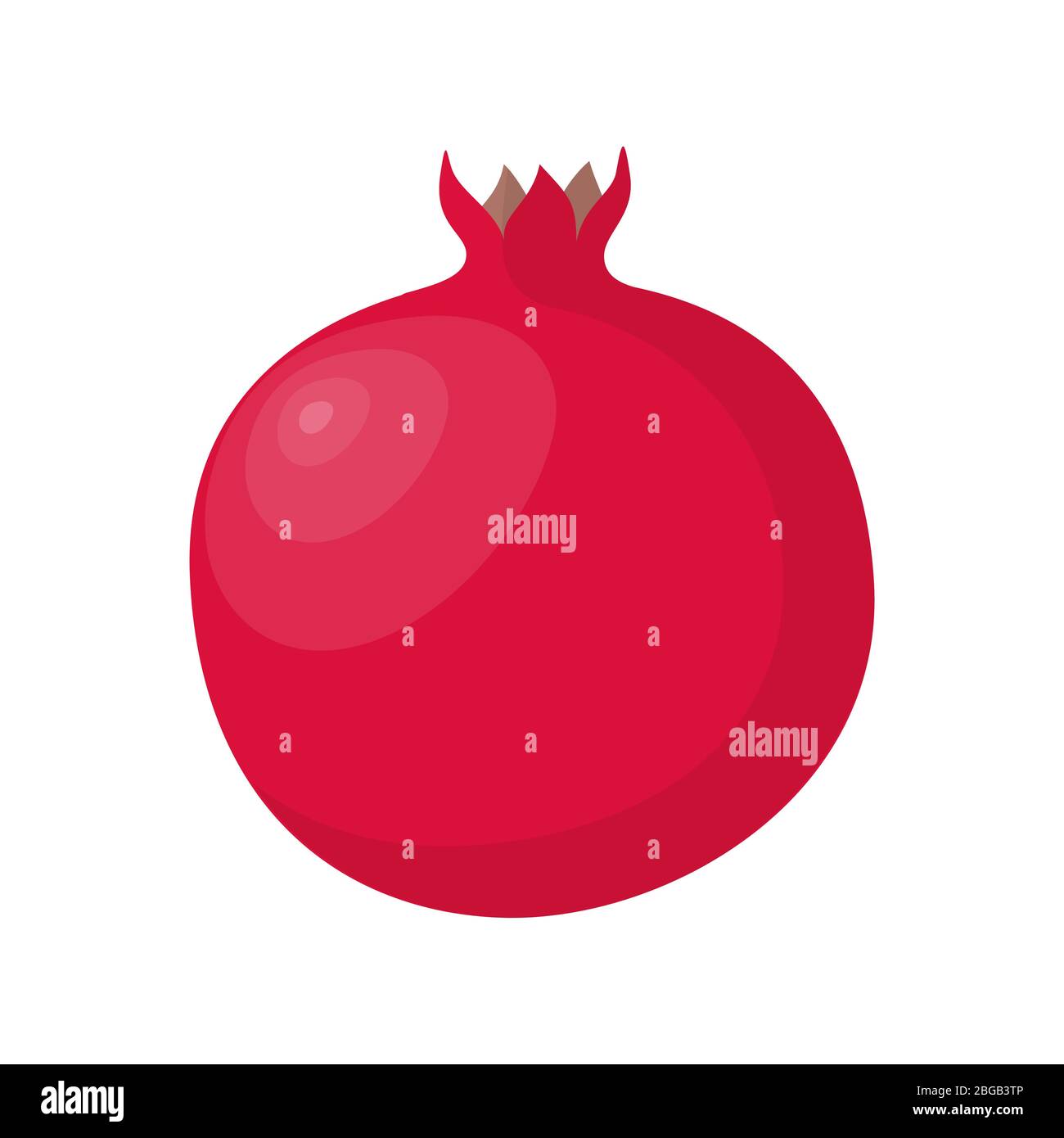Pomegranate. Red fruit on white background. Vector illustration Stock Vector