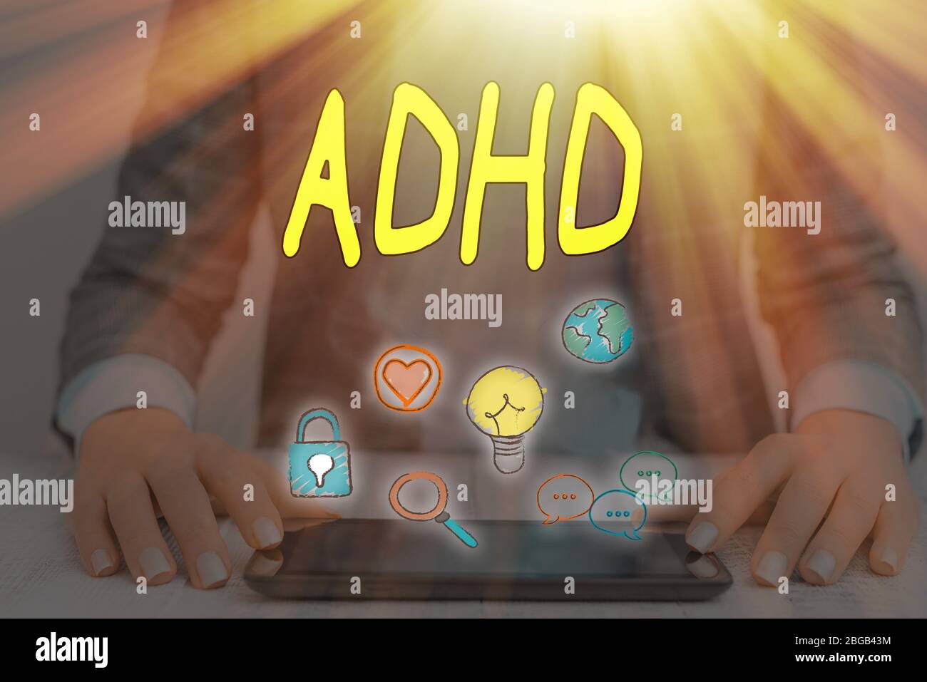 Word writing text Adhd. Business photo showcasing Mental health ...
