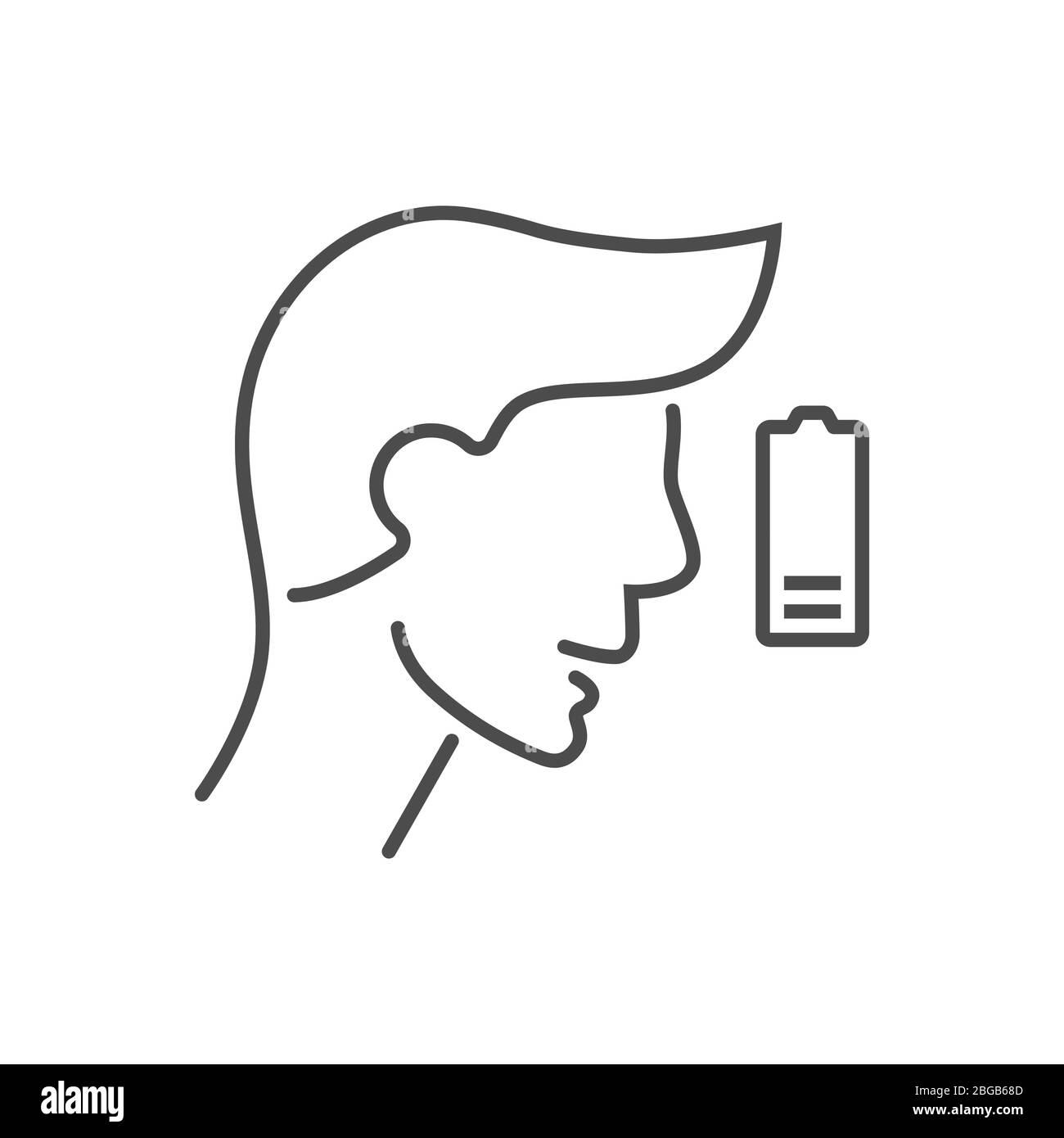 Fatigue related vector thin line icon Stock Vector Image & Art - Alamy