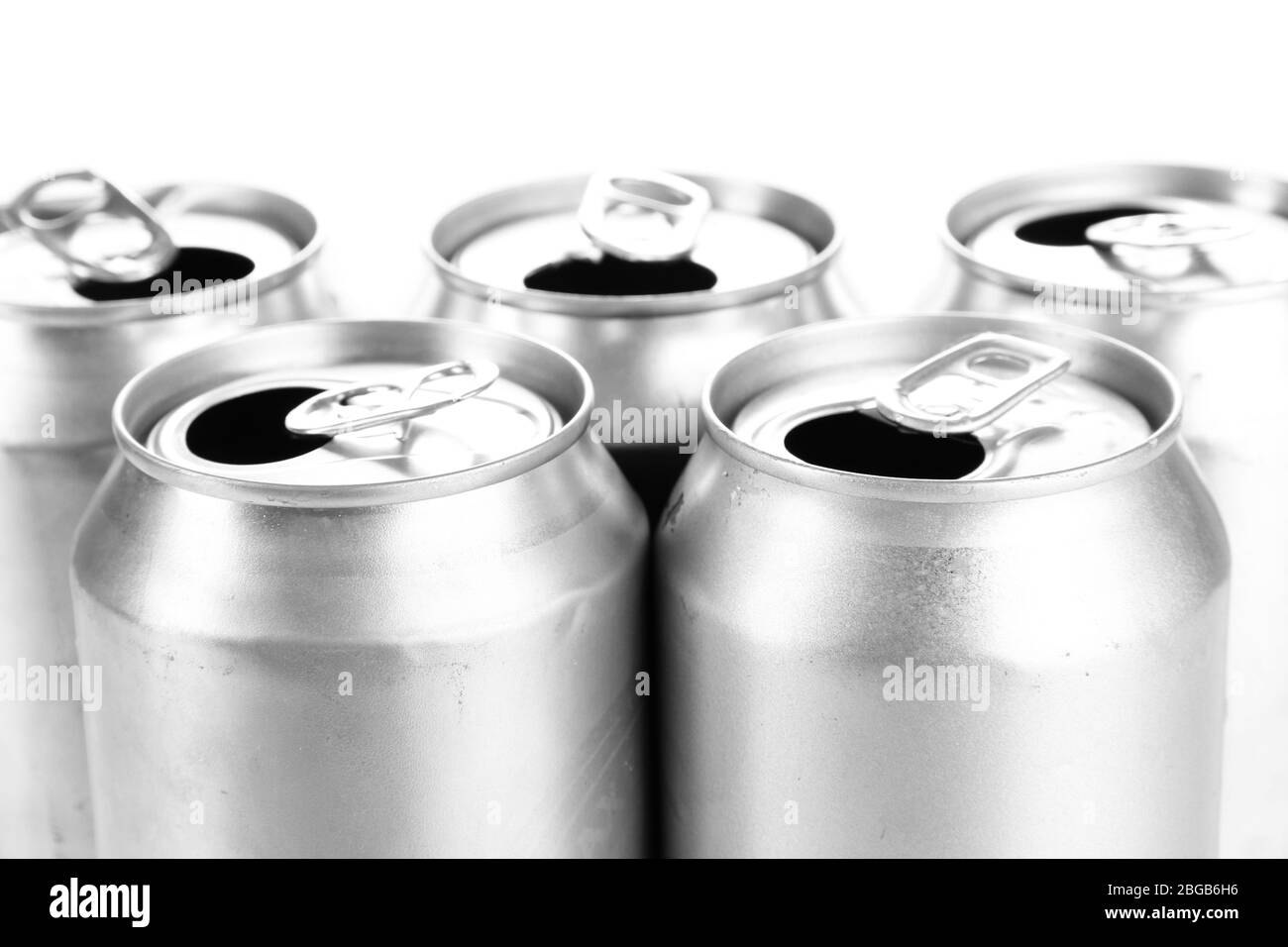 Beer lager can alcohol empty cans Black and White Stock Photos & Images