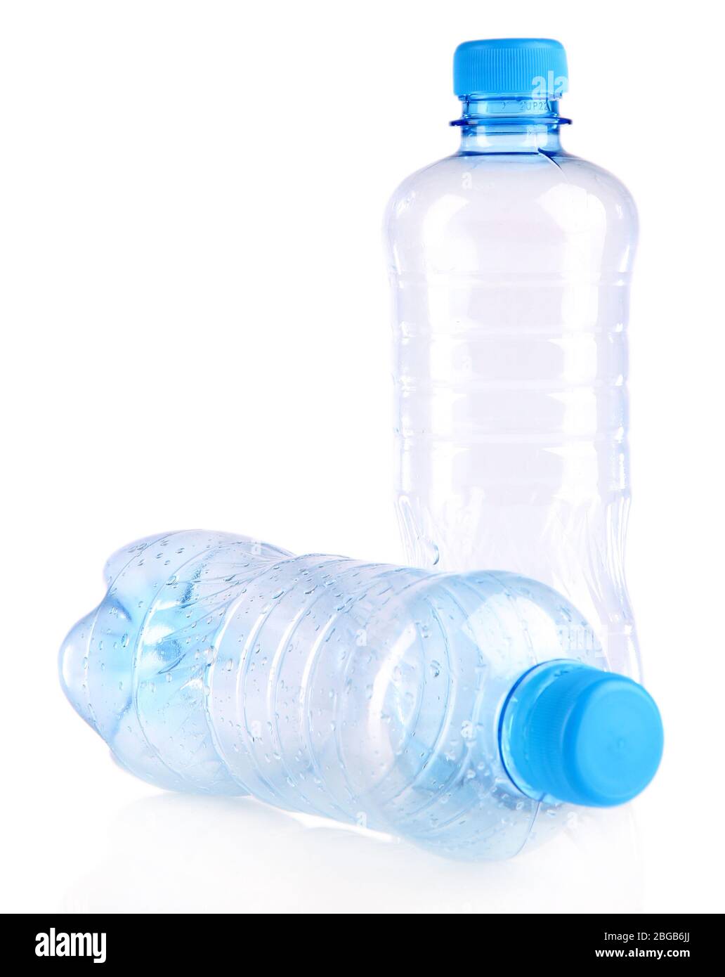 Plastic bottles isolated on white Stock Photo