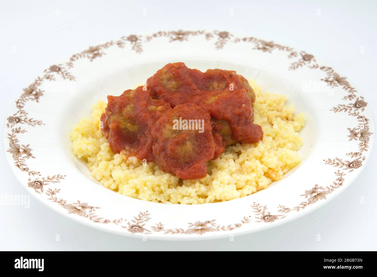 Meatballs with typical Moroccan couscous Stock Photo - Alamy