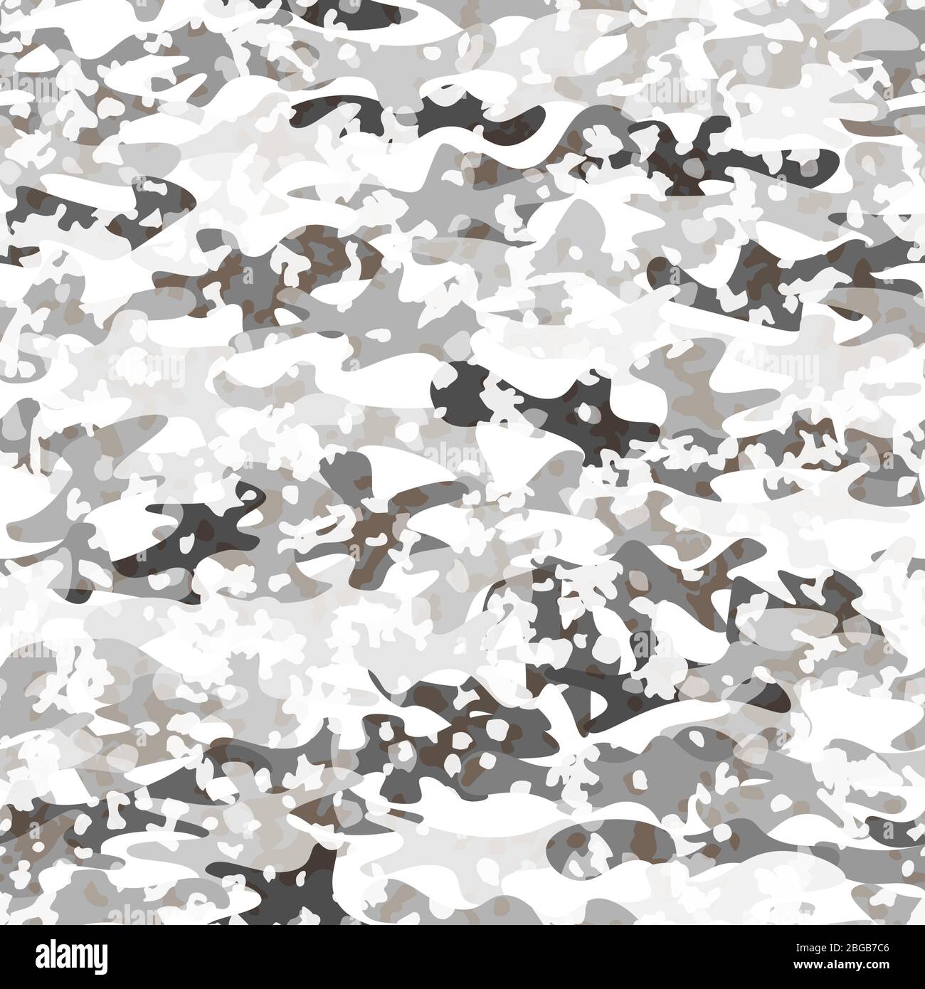 Military winter woodland white camouflage seamless pattern, vector