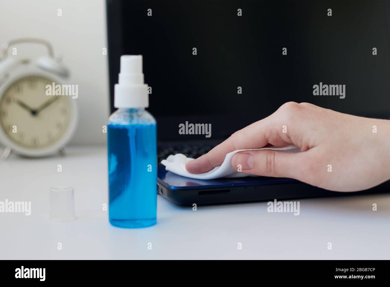 Disinfecting computer antibacterial spray hi-res stock photography and ...