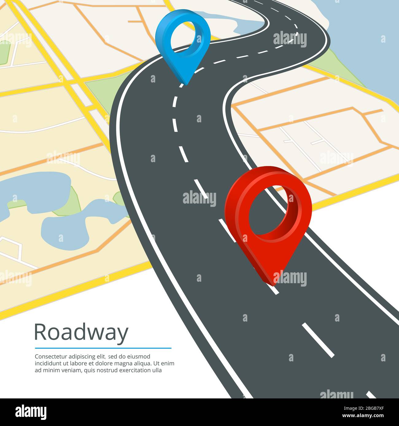 Infographic vector concept of different map directions. Navigations on