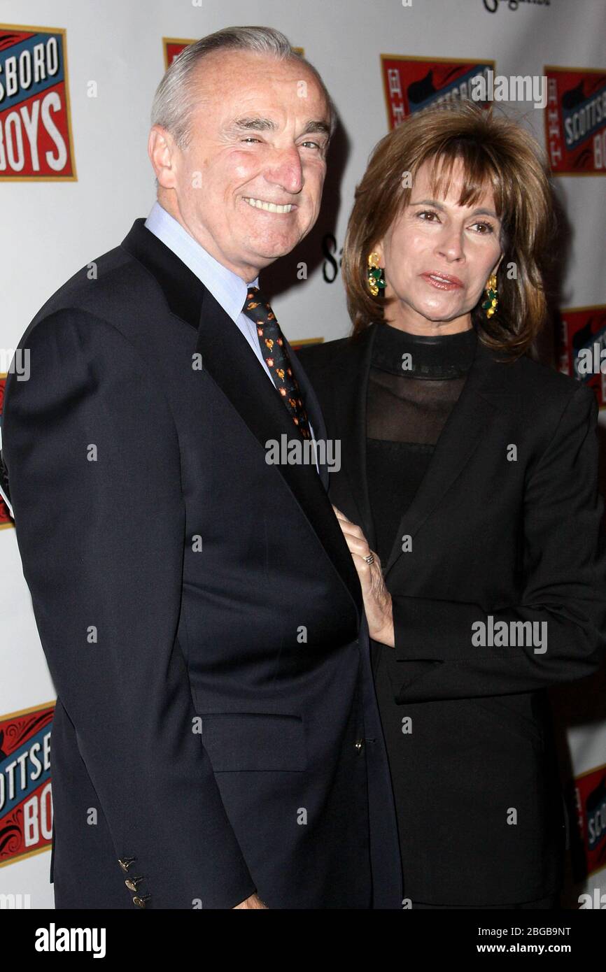 New York, NY, USA. 31 October, 2010. Former Los Angeles Police Chief, William Bratton, Rikki Kleimann at the 'Scottsboro Boys' Broadway opening night at the Lyceum Theatre. Credit: Steve Mack/Alamy Stock Photo