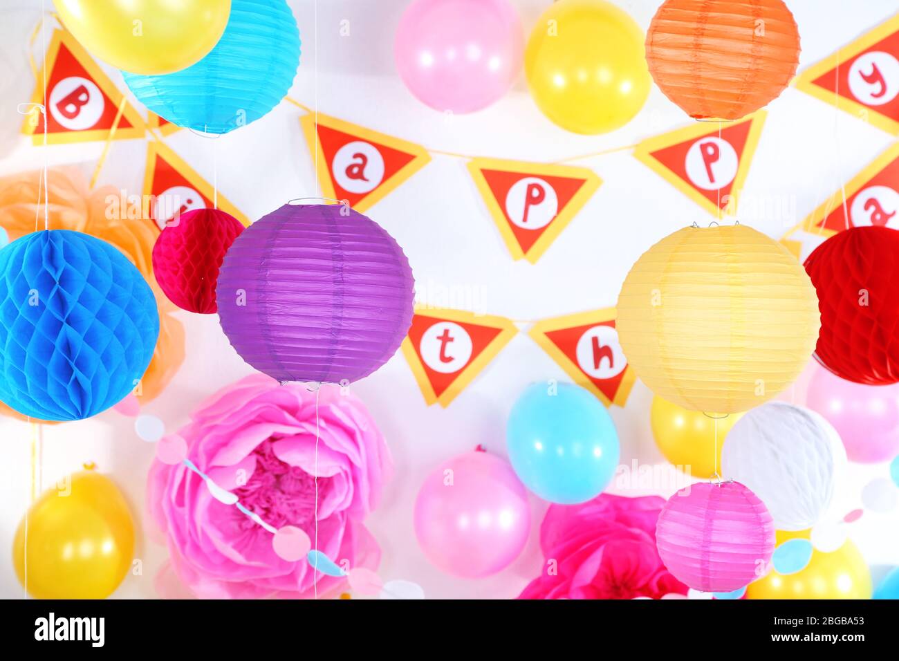 Festive decorations for birthday Stock Photo Alamy