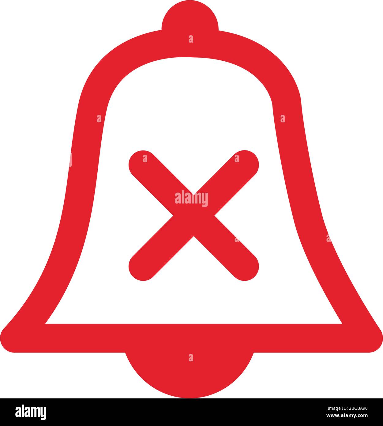 No alarm silent bell icon illustration woth cross. Mobile phone app