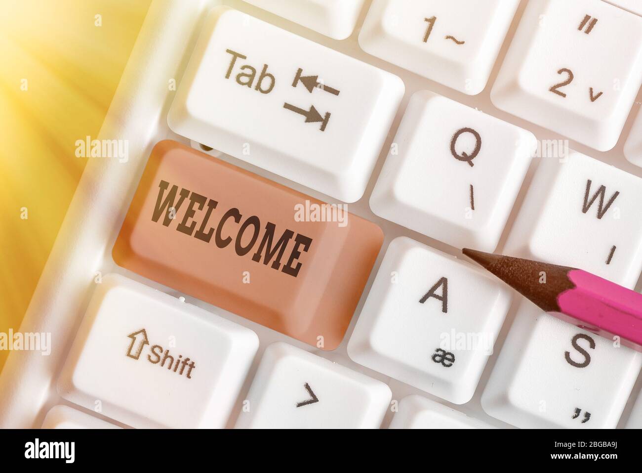 Conceptual hand writing showing Welcome. Concept meaning instance or ...