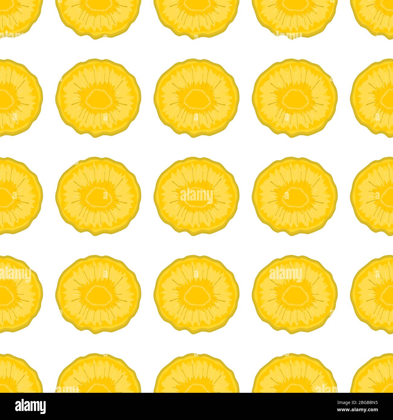 Illustration on theme big colored seamless pineapple, bright fruit pattern for seal. Fruit pattern consisting of beautiful seamless repeat pineapple. Stock Vector