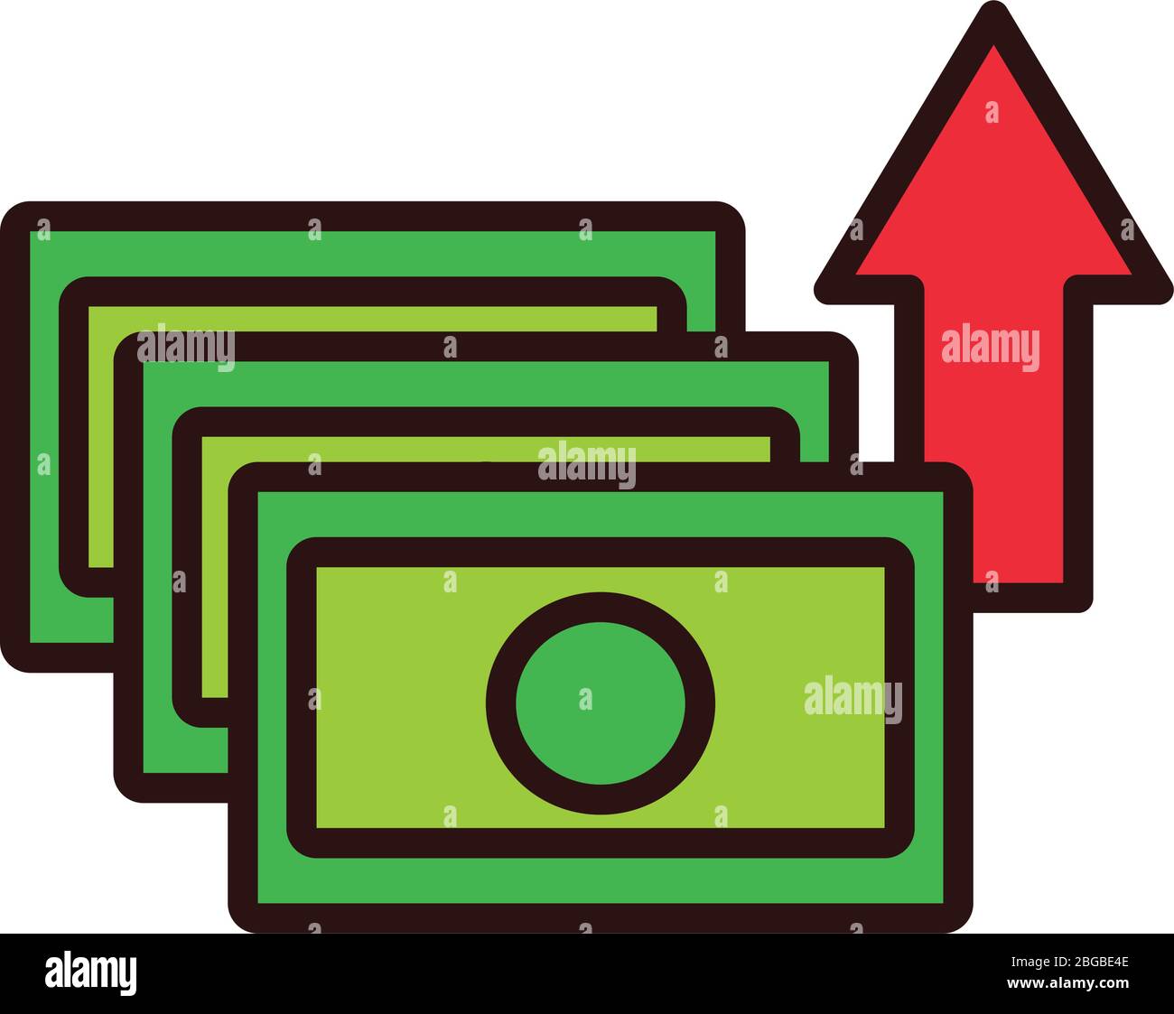 bills with arrow up line and fill style Stock Vector Image & Art - Alamy