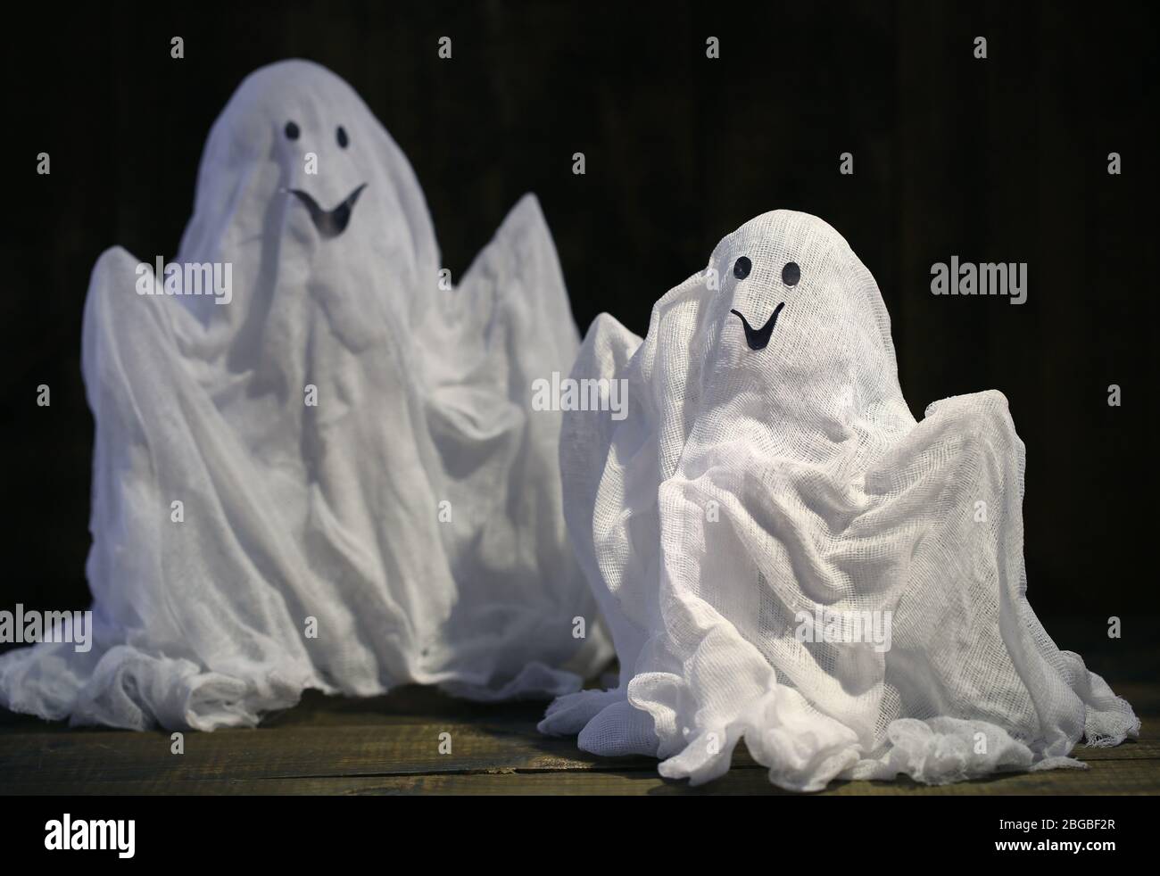 Halloween ghosts,on dark background Stock Photo