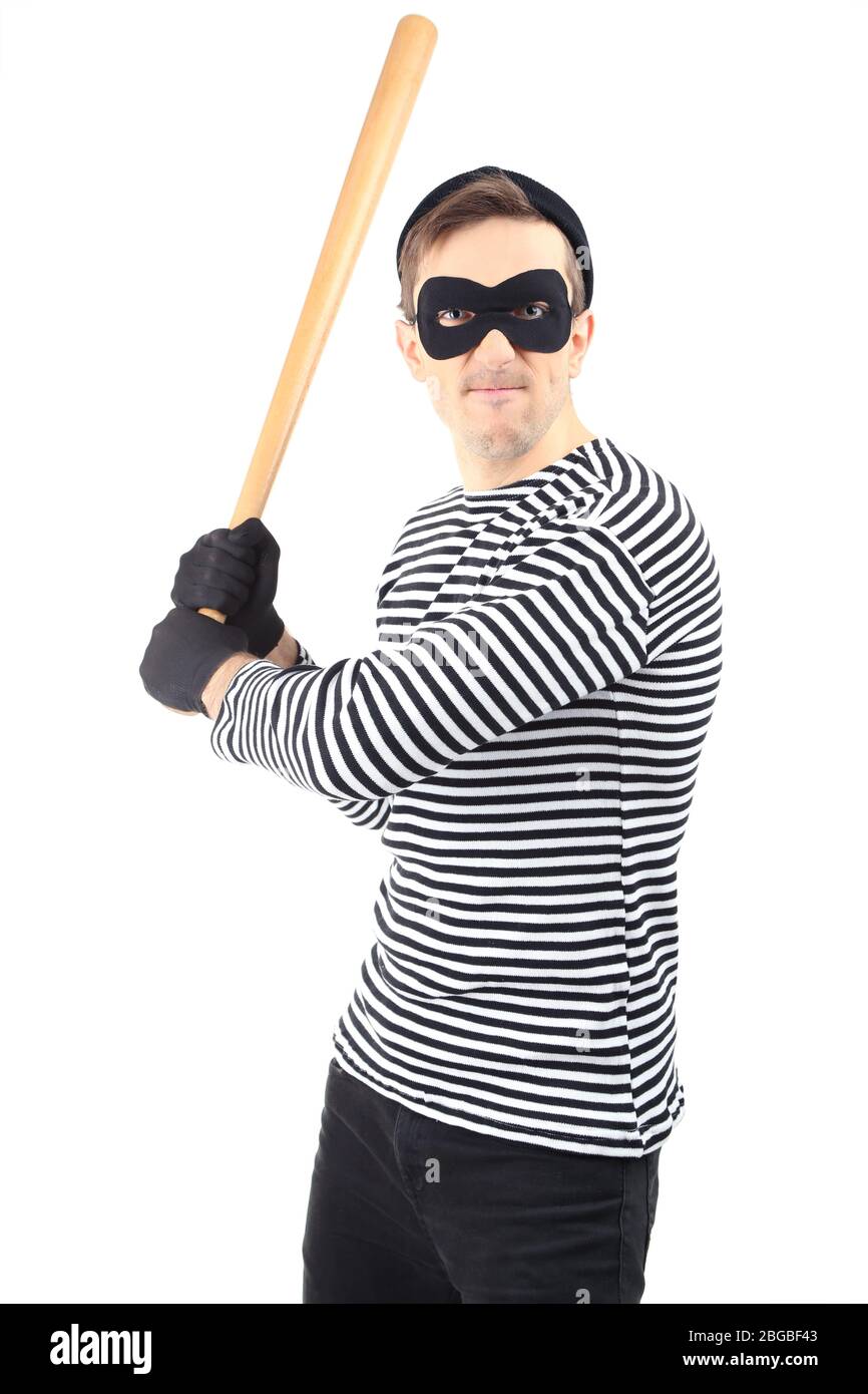Thief isolated on white Stock Photo - Alamy