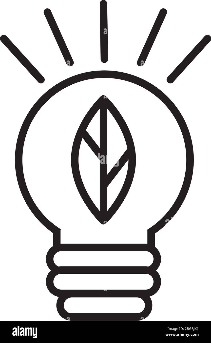ecology bulb with leaf line style Stock Vector Image & Art - Alamy