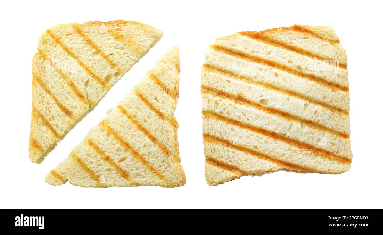 Grilled toast bread, isolated on white Stock Photo Alamy