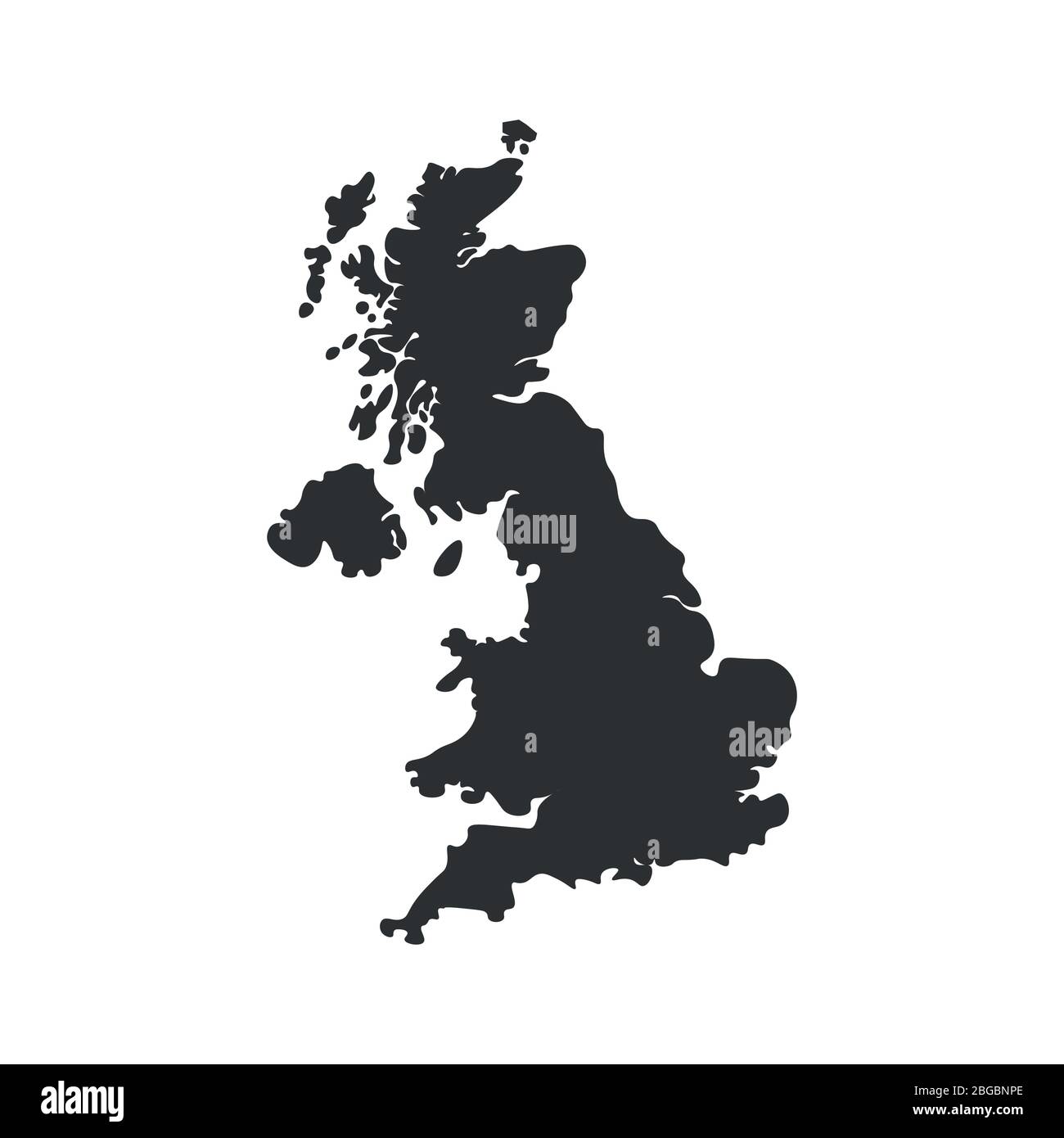 Map of the Great Britain in gray on a white background eps 10 Stock Vector