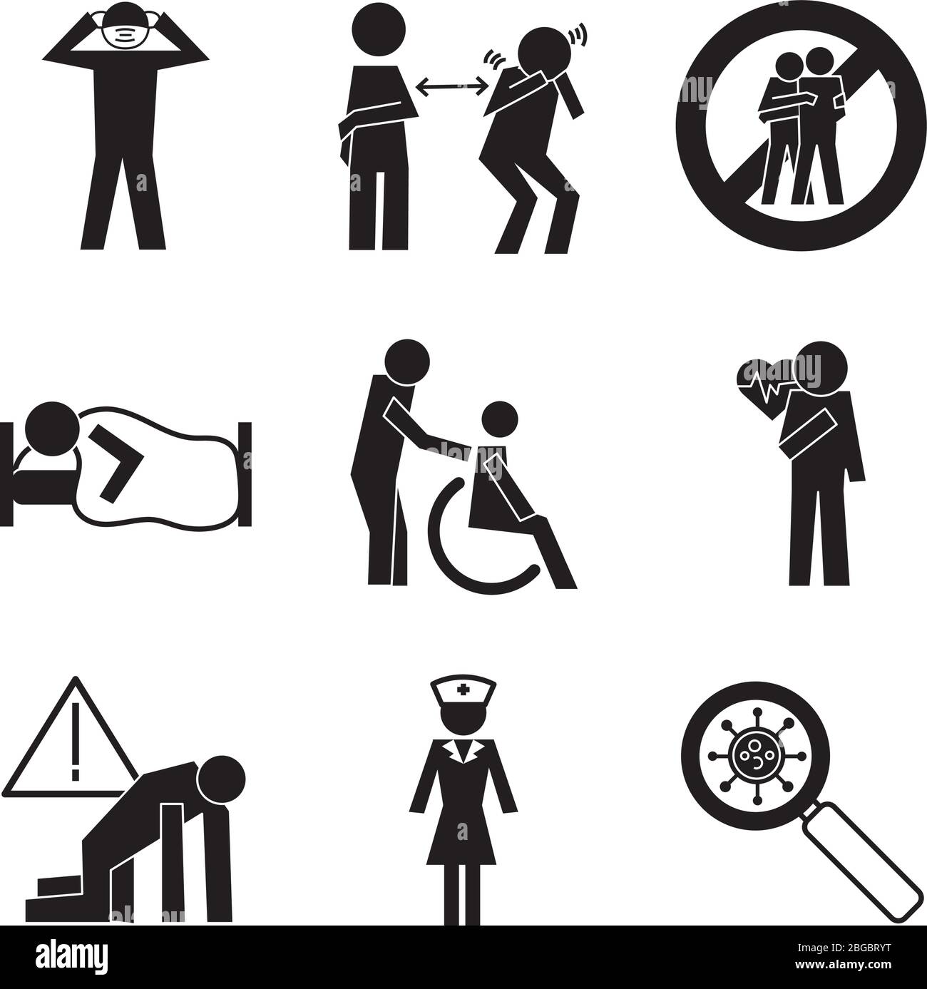 bundle of health pictograms set icons Stock Vector Image & Art - Alamy