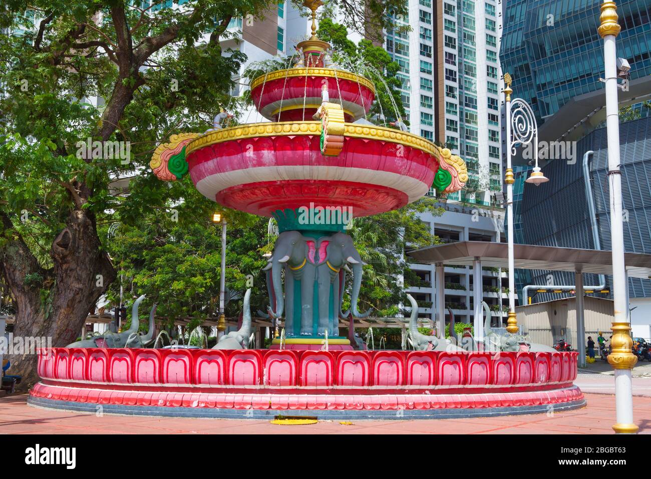 Elephant roundabout, Little India, Brickfields, Kuala Lumpur, Malaysia. Stock Photo