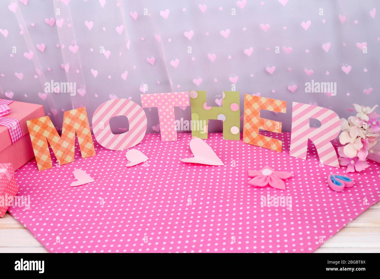 Mother lettering of handmade paper letters Stock Photo Alamy