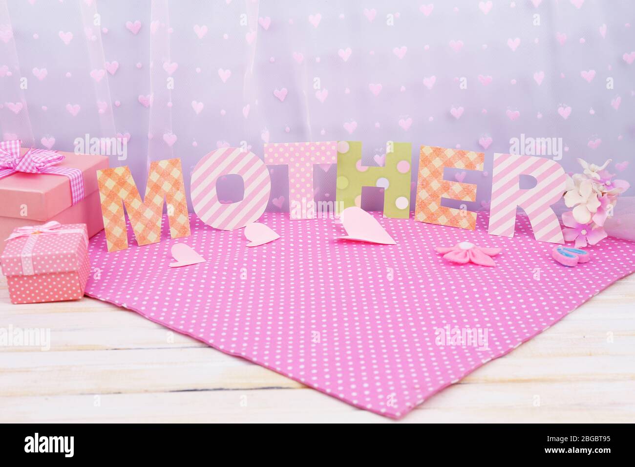 Mother lettering of handmade paper letters Stock Photo Alamy