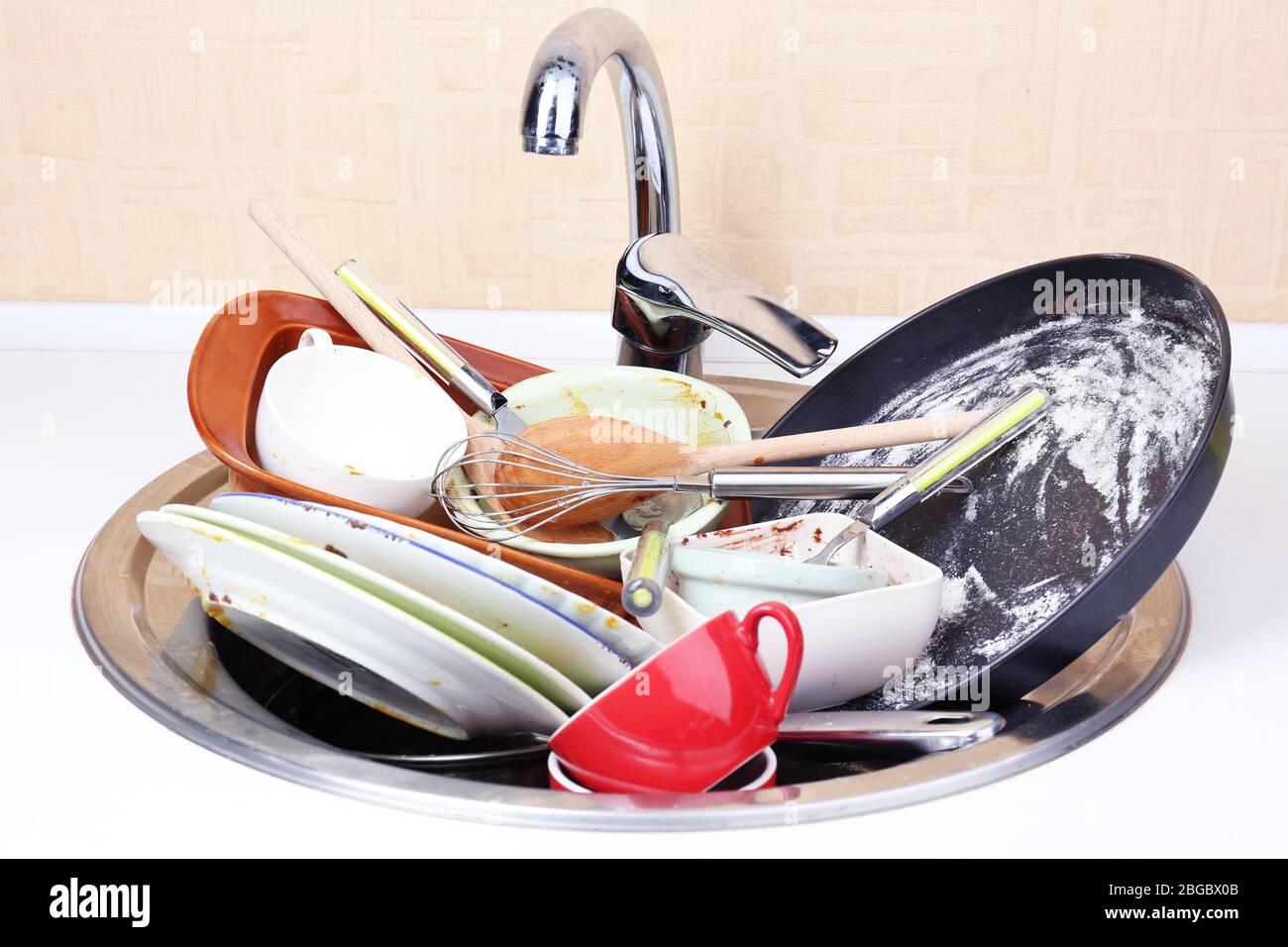 Kitchen utensils need wash close up Stock Photo Alamy