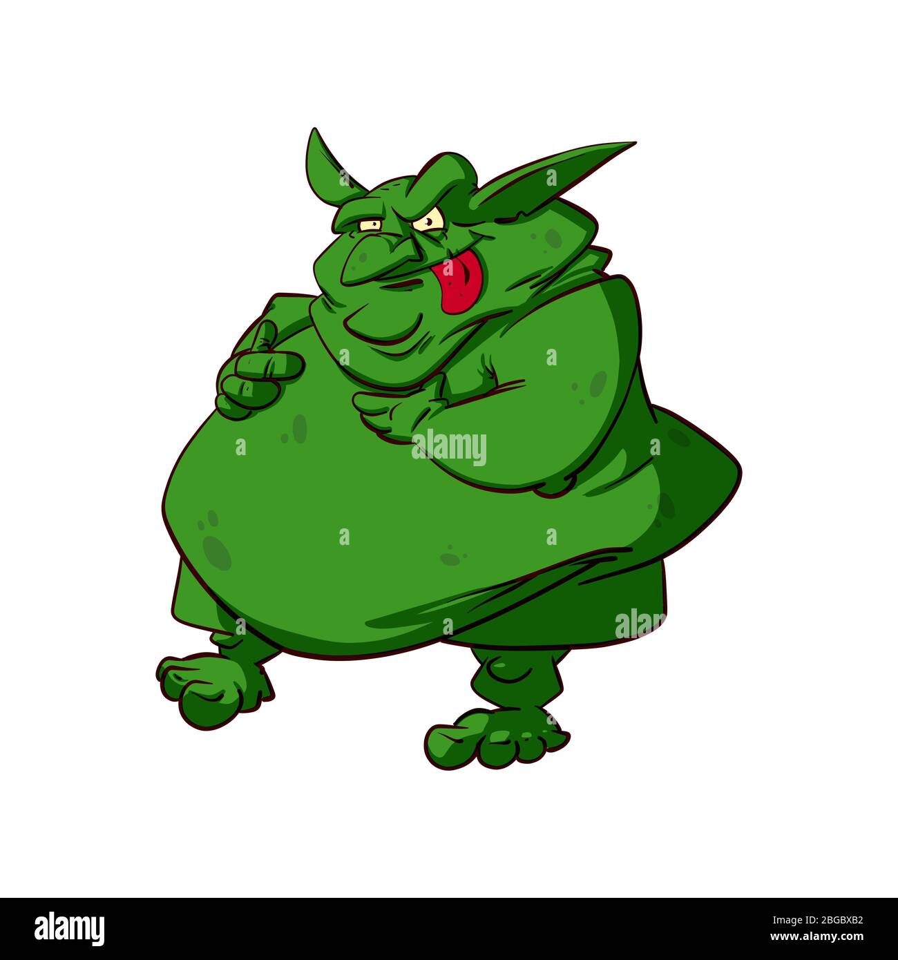 Colorful vector illuistration of a big fat troll or goblin Stock Vector