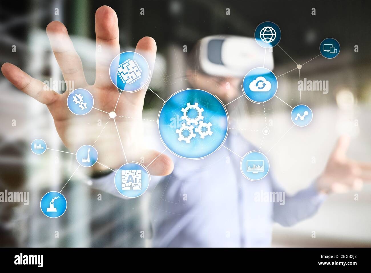 Automation solution and software for business process, Workflow, Modern  technology and automatization in manufacturing. Smart industry Stock Photo  - Alamy