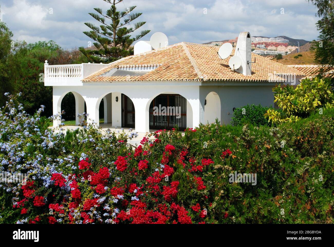 Typical whitewashed Spanish style Villa, Urbanisation Calypso, Mijas