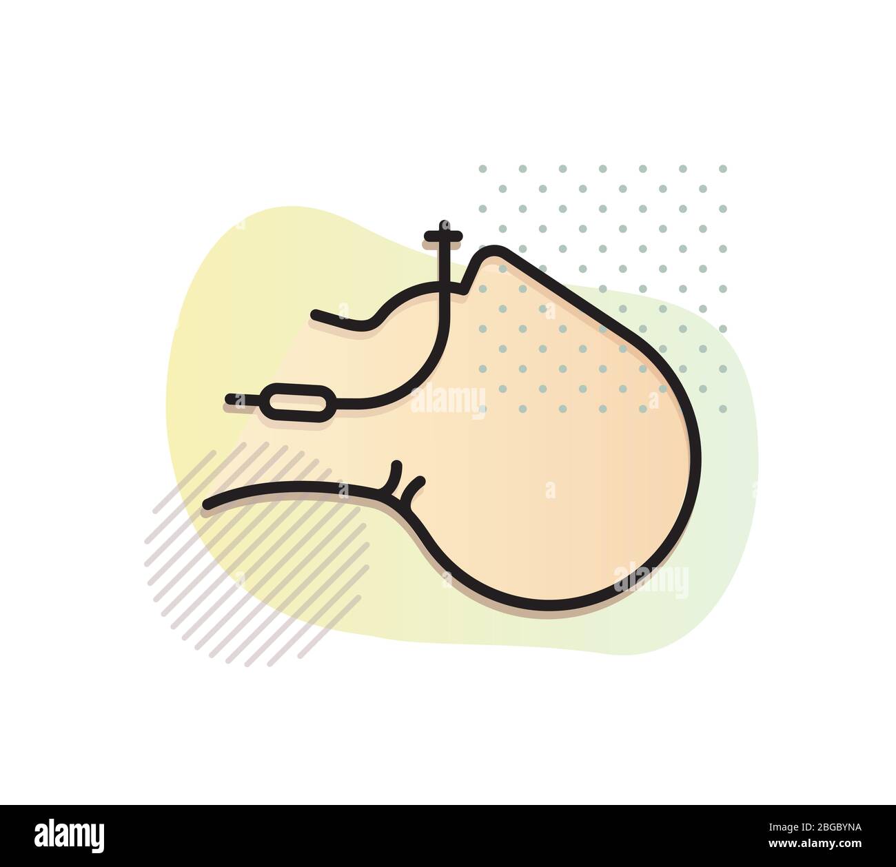 Ventilation Support - Tracheal Intubation - Icon as EPS 10 File Stock Vector