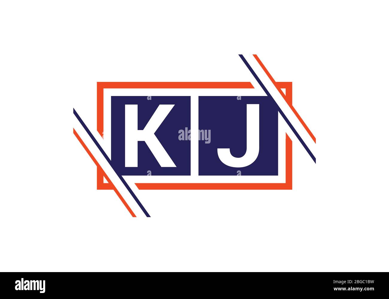 Initial Monogram Letter K J Logo Design Vector Template. KJ Letter Logo