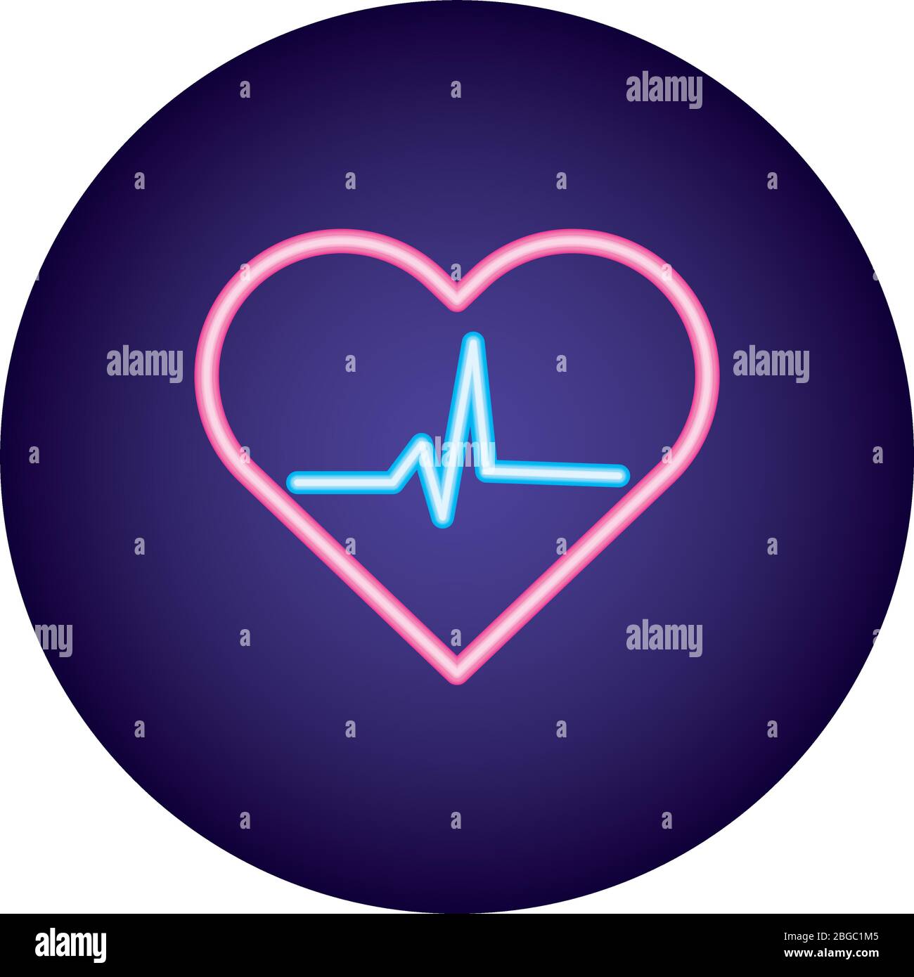 Neon heartbeat pulse icon hi-res stock photography and images - Alamy