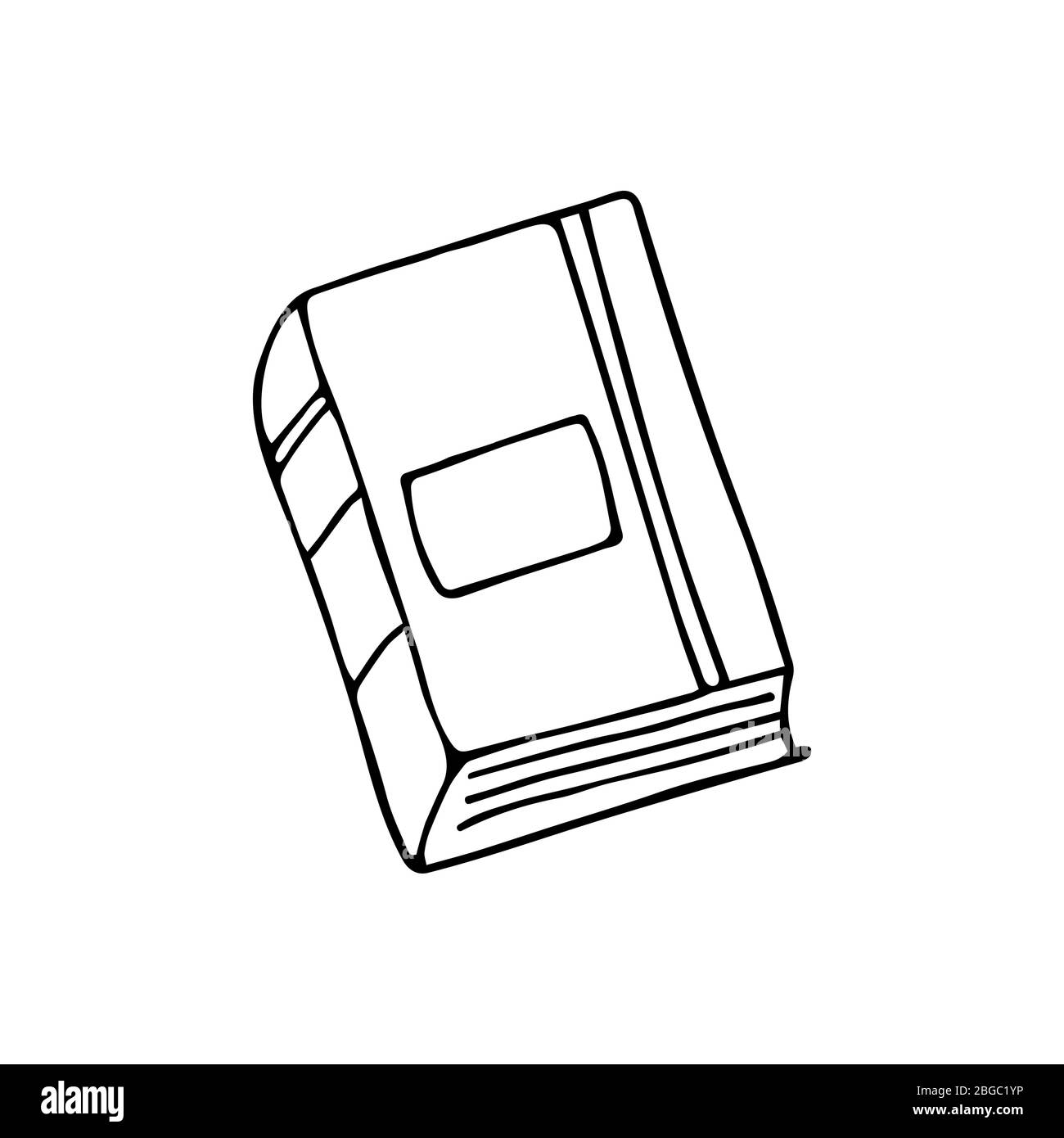Book with bookmark. World Book Day. Black and white illustration