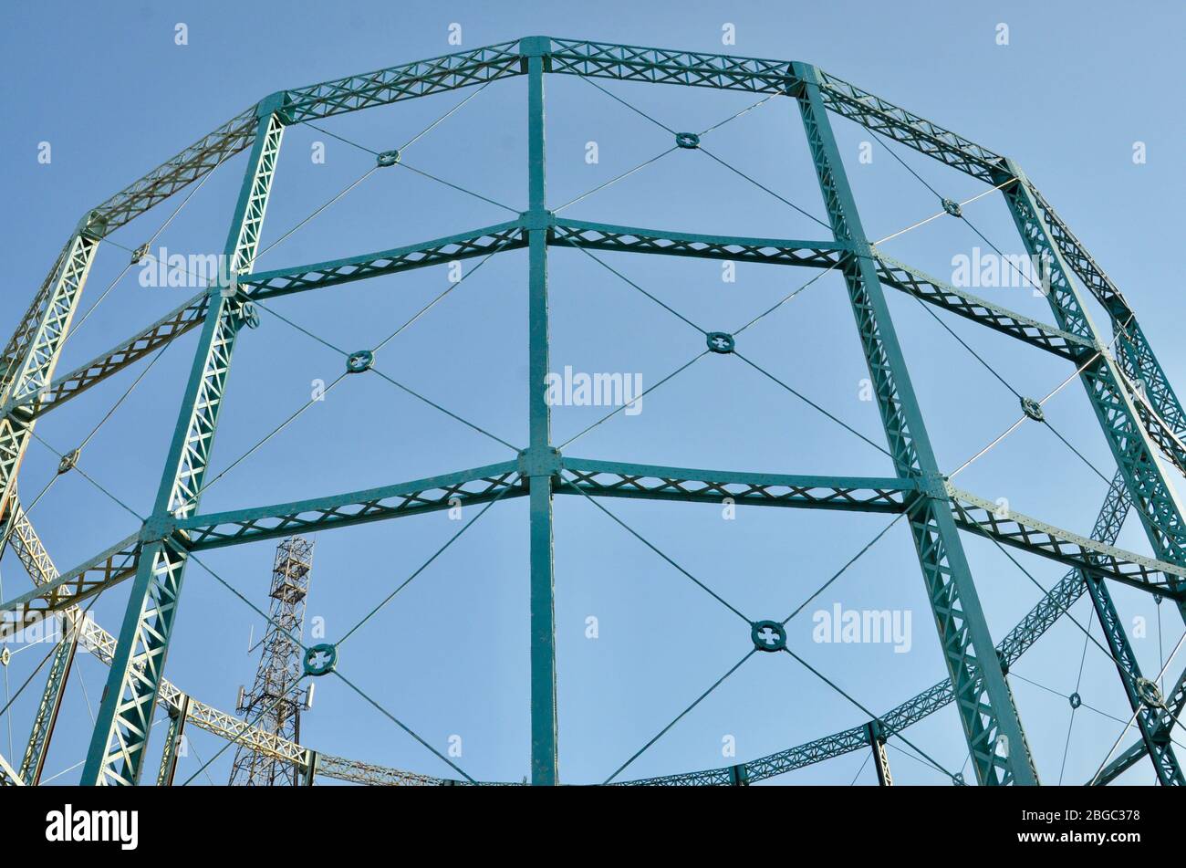 Gas holder in London Stock Photo