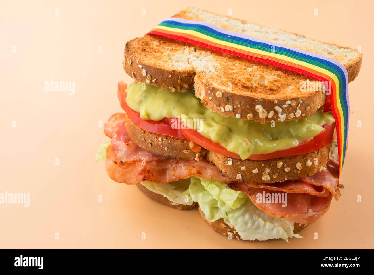 Sandwich LGBT lettuce, guacamole, bacon and tomato Stock Photo Alamy