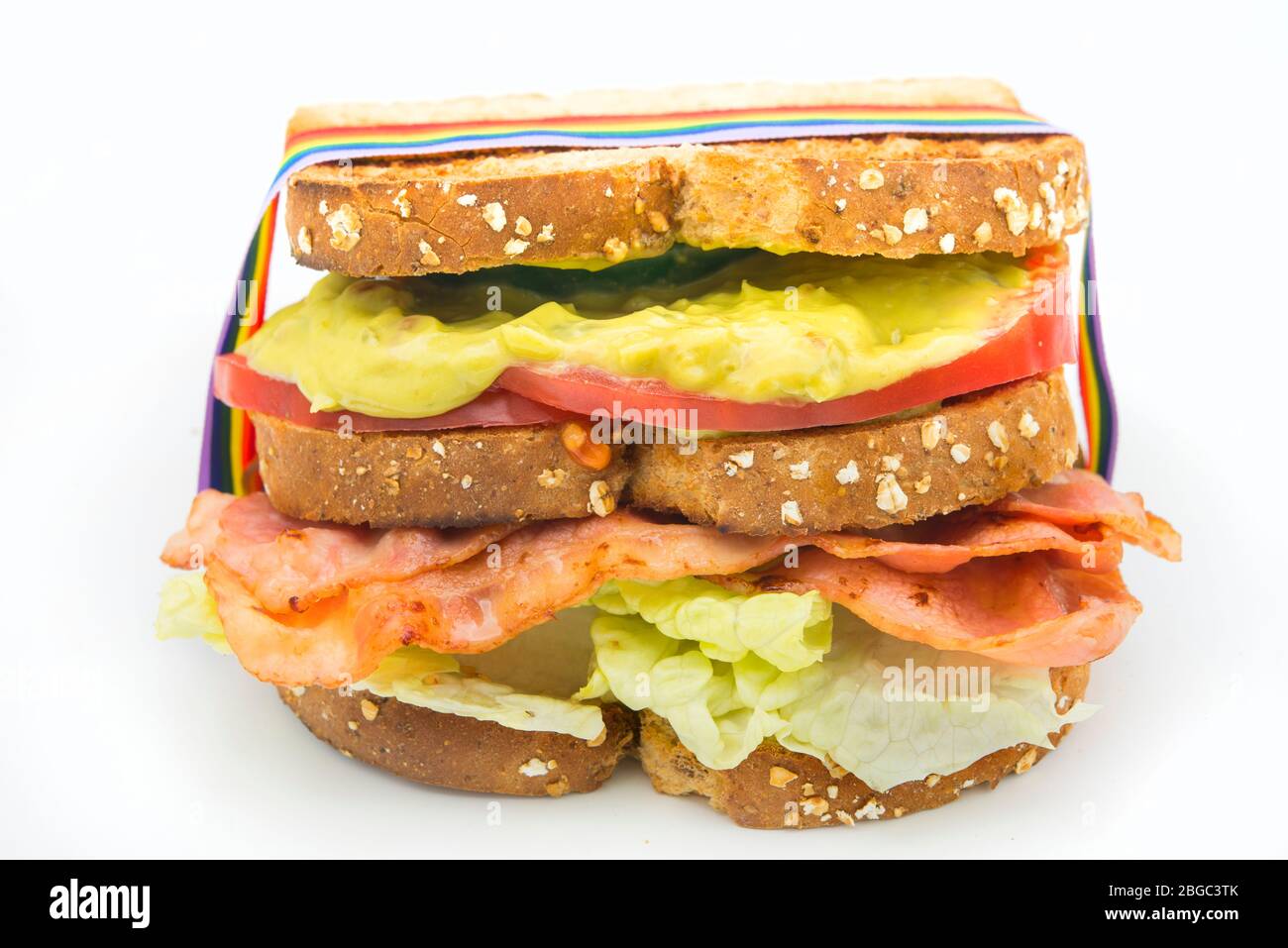 Sandwich LGBT lettuce, guacamole, bacon and tomato Stock Photo Alamy