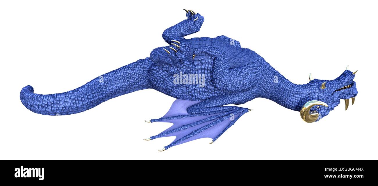 3D rendering of a fantasy dragon isolated on white background Stock ...