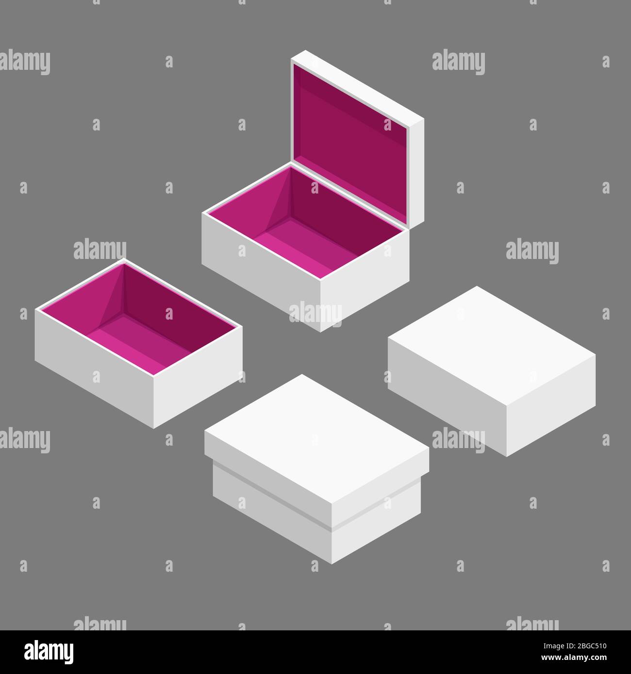 isometric white carton box set Stock Vector Image & Art - Alamy