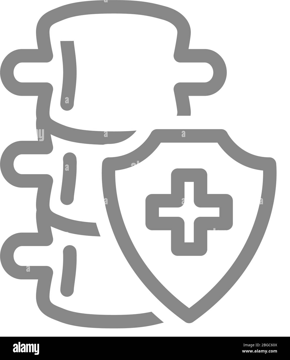 Protected spinal line icon. backbone Backbone treatment, first aid for ...