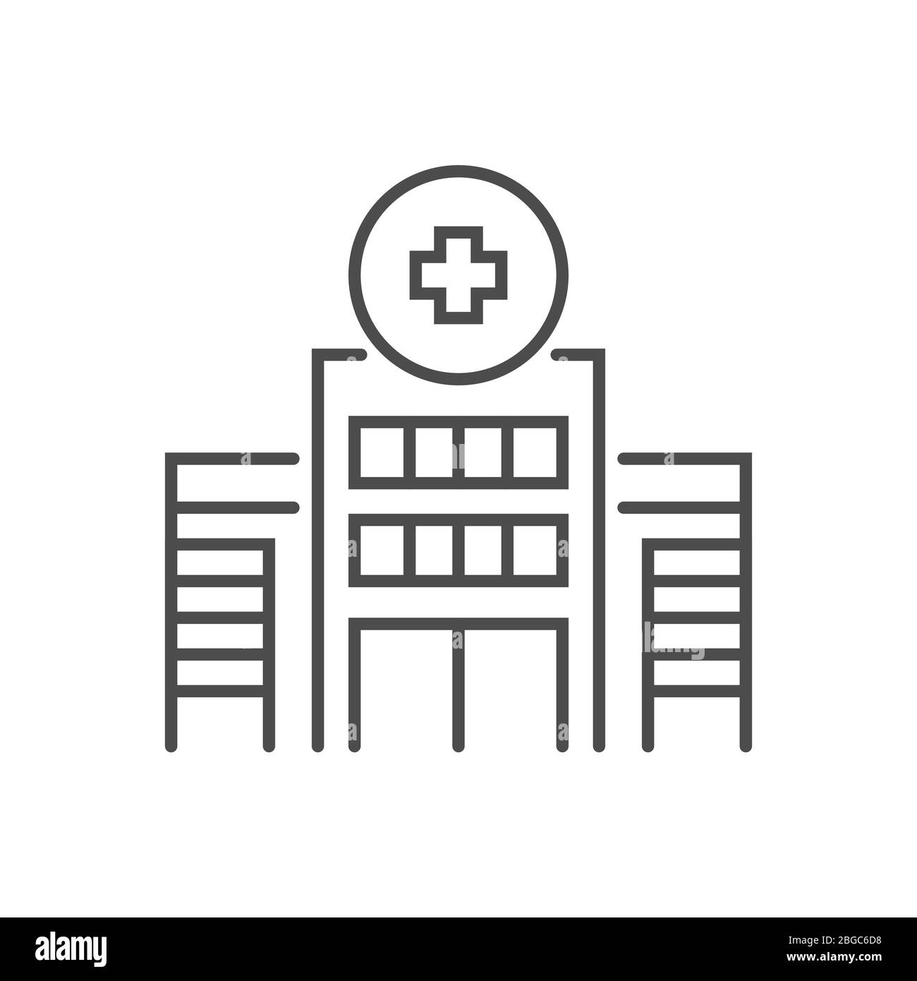 Hospital Building related vector thin line icon Stock Vector Image ...