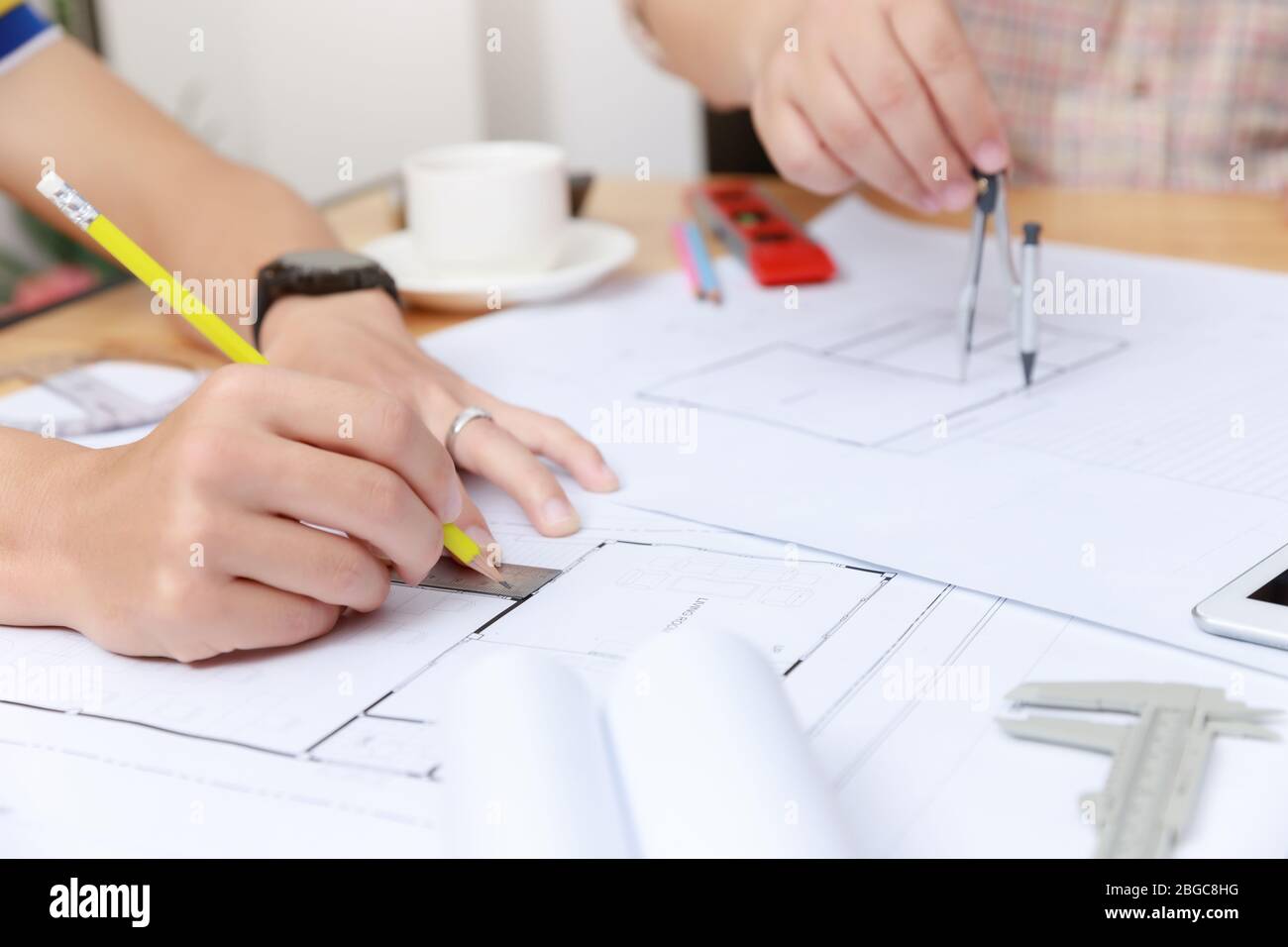 Engineer and Architect concept, Engineer Architects and Interior ...
