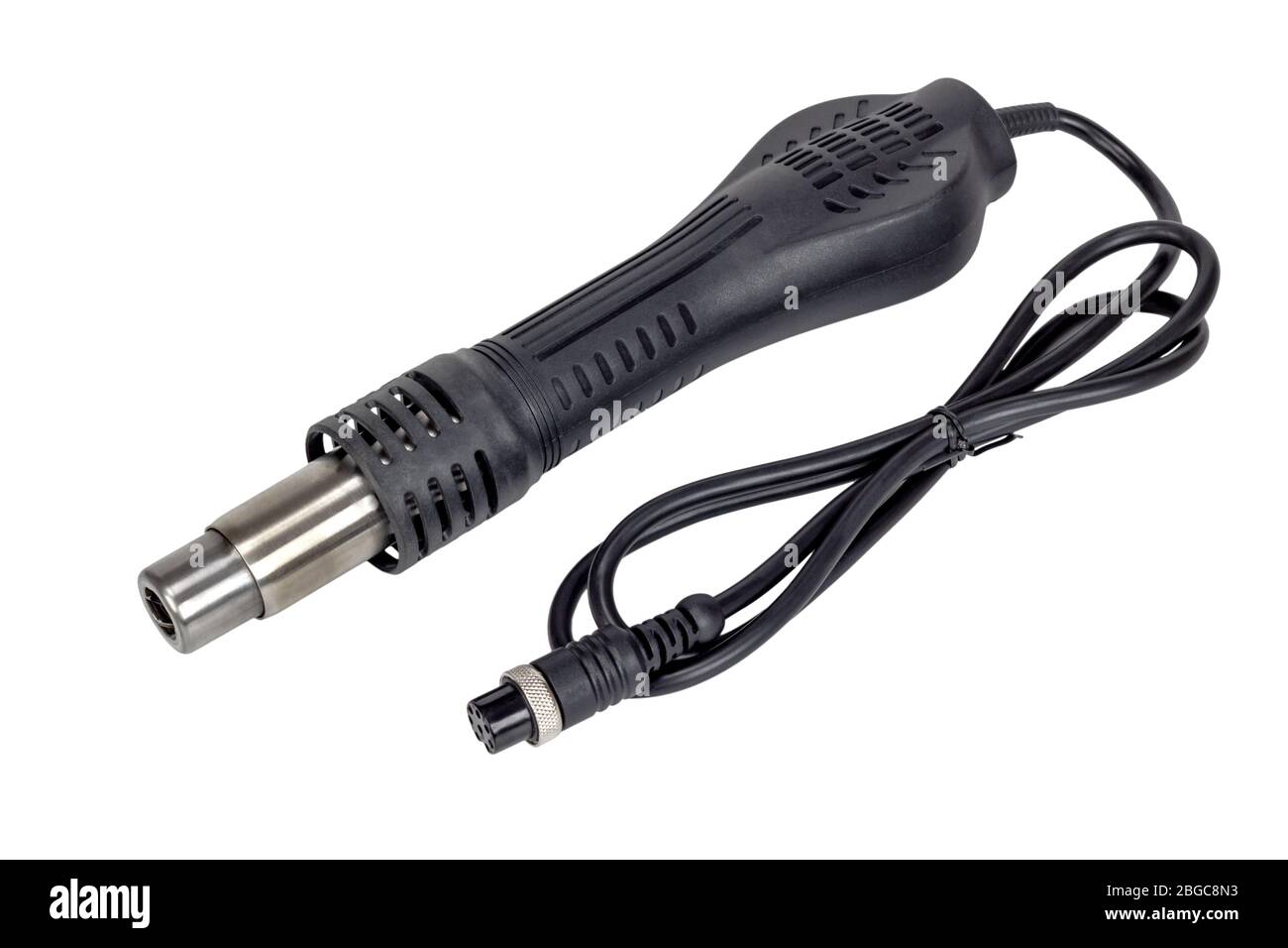 Hot air gun for soldering station. Isolated on a white background Stock