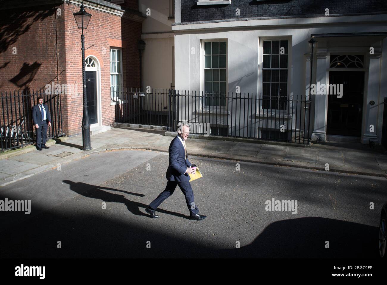 Foreign secretary, Dominic Raab arrives in Downing Street, London for his daily meeting with health officials. PA Photo. Picture date: Tuesday April 21, 2020. See PA story HEALTH Coronavirus. Photo credit should read: Stefan Rousseau/PA Wire Stock Photo