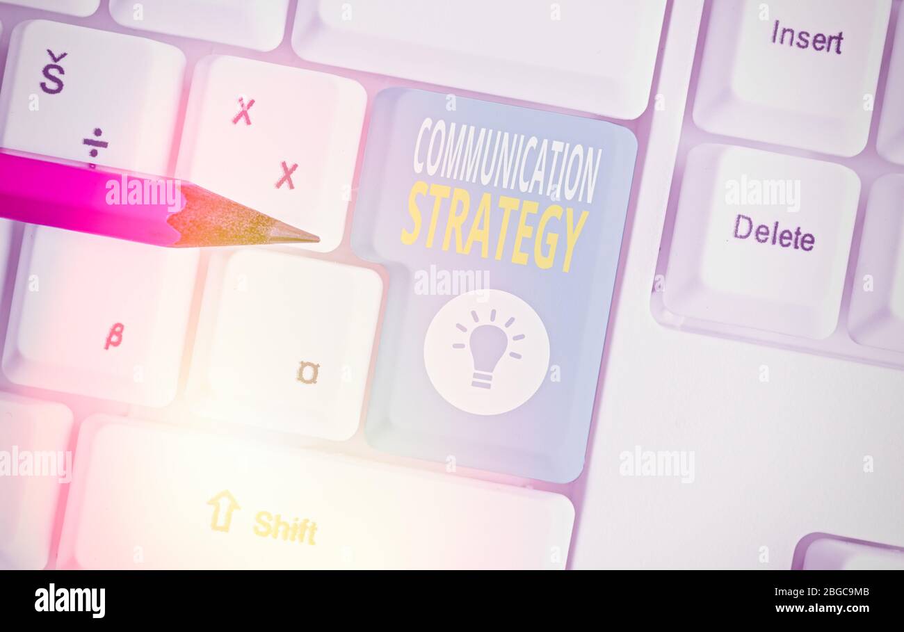 Text sign showing Communication Strategy. Business photo showcasing ...