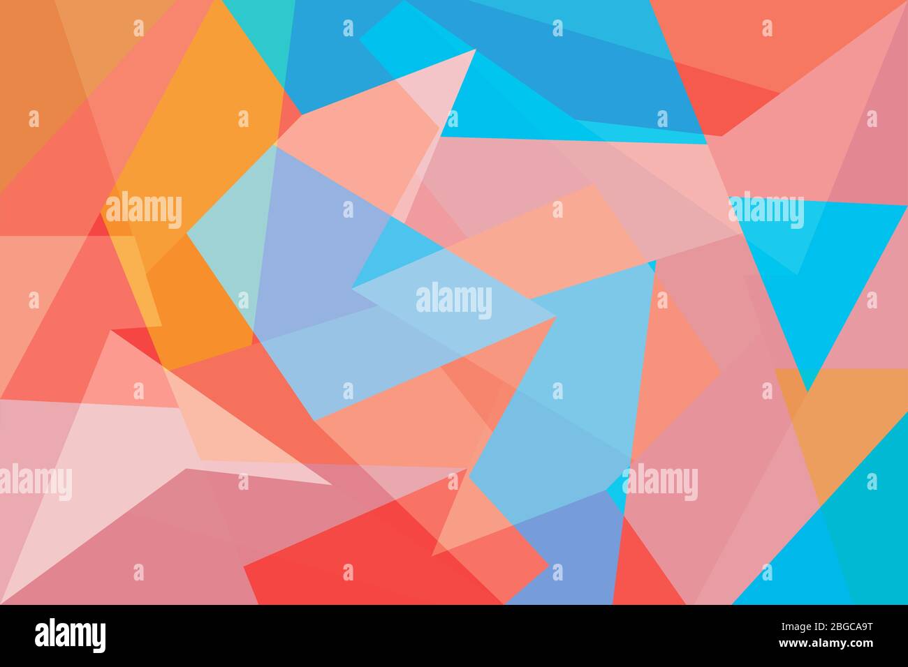 Abstract geometric background in light red-blue colors Stock Vector