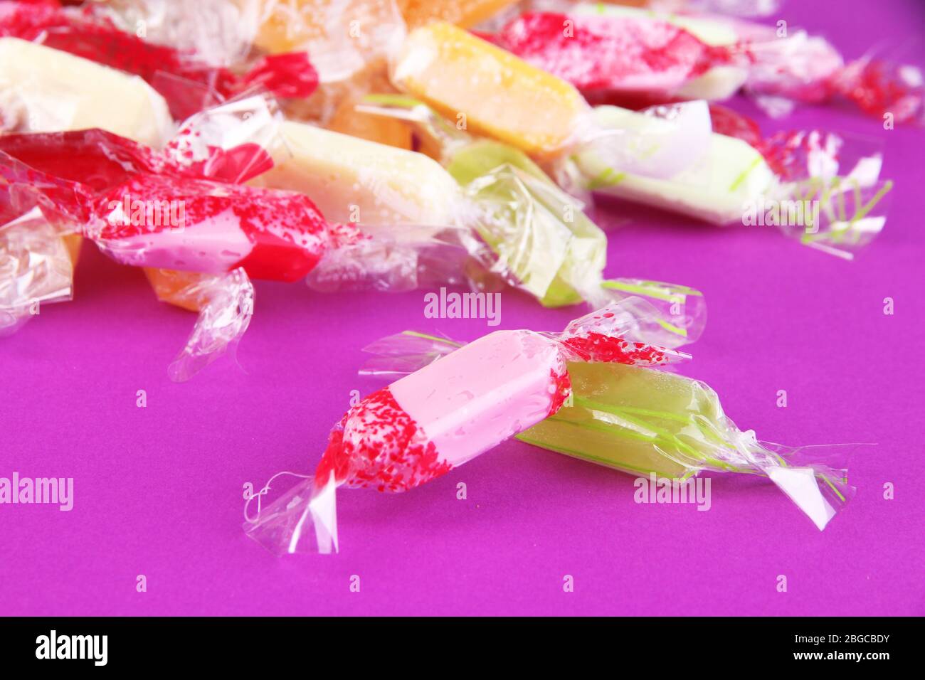 Purple wrappers hi-res stock photography and images - Alamy