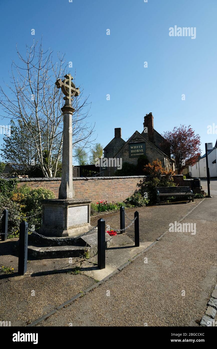 War Memorial in Silverstone Village Stock Photo