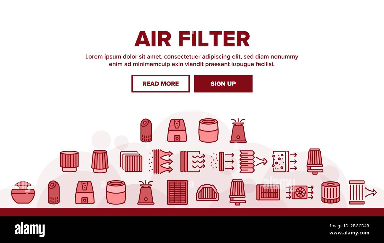 Air Filter And Airflow Landing Header Vector Stock Vector Image & Art
