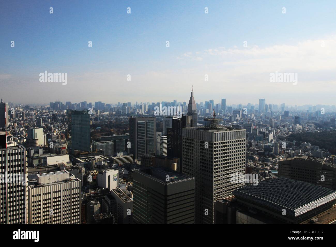 Scenery of skyscrapers in central Tokyo as seen from the Tokyo Metropolitan Government Observatory Stock Photo